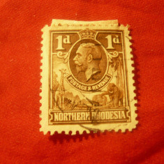 Timbru Northern Rhodesia 1925 , Rege George V stampilat ,val.1p