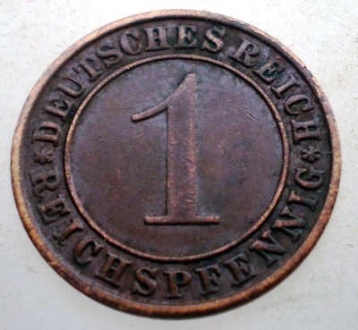 B.337 GERMANIA WEIMAR 1 REICHSPFENNIG 1936 A foto