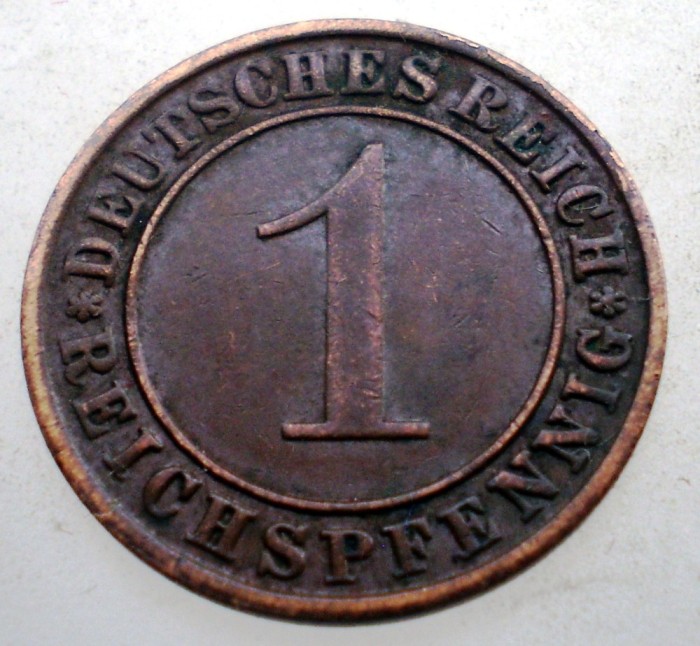B.337 GERMANIA WEIMAR 1 REICHSPFENNIG 1936 A