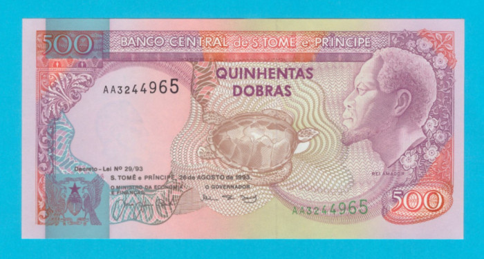 Sao Tome &amp; Principe 500 Dobras 1993 &#039;Testoasa de Mare&#039; UNC serie: AA3244965