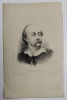GUSTAVE FLAUBERT , GRAVURA DE CARTE de C. COMMANVILLE si H. TOUSSAINT , INCEPUTUL SEC. XIX