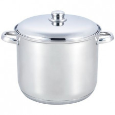 Oala inox Grunberg 10 litri, fund triplu,26 cm, capac inox foto