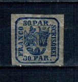 1864 - Principatele Unite, 30 parale, tipar de mașină, neuzata
