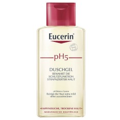 Gel de Dus, Eucerin, pH5, Hidrateaza si Repara Pielea Uscata, cu Dexpantenol, Fara Sapun, 200ml