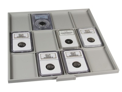 Sertar pentru monede in capsule slabs, BEBA-Maxi, 68 x 93 mm x 12 locasuri foto