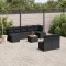 Gossi set canapele de gradina cu perne, 10 piese, negru, poliratan