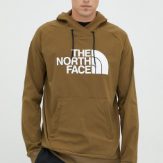 The North Face hanorac Tekno barbati, culoarea verde, cu glugă, cu imprimeu