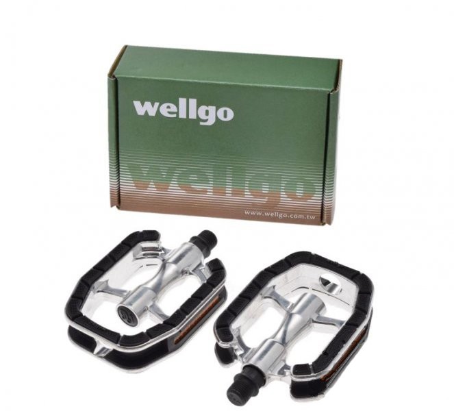 Set pedale Wellgo, filet 9/16, culoare negru/argintiu Cod:AWR0080