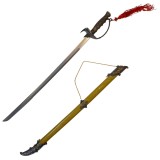 Sabie decorativa DEPOX&reg;, panoplie, French Swan, argintiu, aluminiu, 82 cm, teaca inclusa