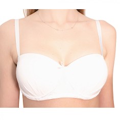 Sutien Balconette Elegant cu Cupe Preformate &icirc;mbracate in Microfibra - S103 - Alb - 70C