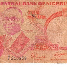 M1 - Bancnota foarte veche - Nigeria - 10 naira - 1984