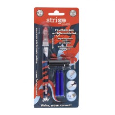 Stilou Strigo cu Cerneala Albastra care se sterge + Dispozitiv Curatare Penita + 2 Rezerve , Design Albastru