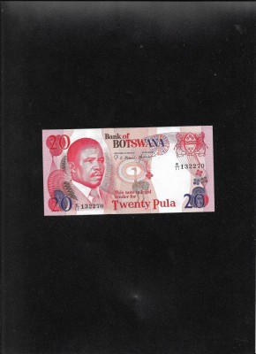 Rar! Botswana 20 pula 1982 P#10c seria132270 aunc foto