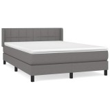 Cumpara ieftin Pat box spring cu saltea, gri inchis, 140x200 cm, textil