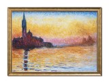 Cumpara ieftin Tablou celebru pictat manual inramat, San Giorgio Maggiore, 75x55cm ulei pe panza de in, reproducere Claude Monet, Magistral