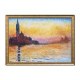 Tablou celebru pictat manual inramat, San Giorgio Maggiore, 75x55cm ulei pe panza de in, reproducere Claude Monet, Magistral