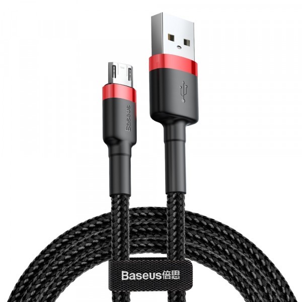 Cablu Date si Incarcare USB-A - microUSB Baseus Cafule, 18W, 2m, Rosu