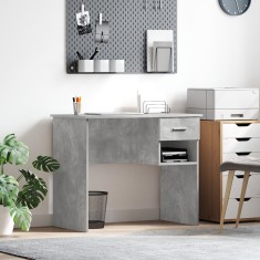 vidaXL birou cu stocare gri beton 90x49.5x75 cm lemn compozit