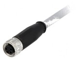 Conector M8 mamă 4 pini cu cablu de 1m PVC