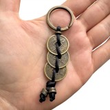 Breloc - amuleta Feng Shui pentru noroc - 3 monede medii