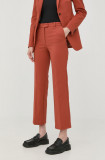 Cumpara ieftin Tiger Of Sweden pantaloni femei, culoarea portocaliu, drept, medium waist