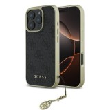 Husa originala Guess iPhone 16 Pro Hardcase 4G Charms Collection, negru, GUHCP16LGF4GGR