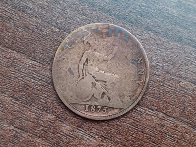 M3 C50 - Moneda foarte veche - Anglia - one penny - 1875 foto