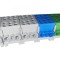 Cleme de distributie derivatie pentru conexiuni trifazice 25mm &sup2; 35mm &sup2; Cu-Al montaj pe sina DIN 100A 6 intrari per pol clema