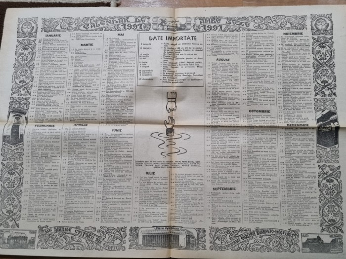 ziarul CC organ al PCR - calendar 1991