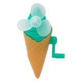Ventilator manual &icirc;n formă de cornet de &icirc;nghețată, 14 cm, Teal, CMCLASS
