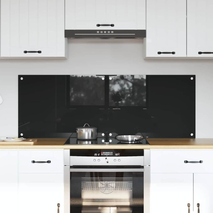 vidaXL Spate de bucătărie Negru 70 x 50 cm sticlă securizată 3415543