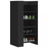 VidaXL Pantofar, negru, 52x37,5x100 cm, lemn prelucrat