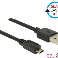 Cablu EASY-USB 2.0 tip A la EASY-USB 2.0 tip Micro-B T-T Negru 3m, Delock 83851