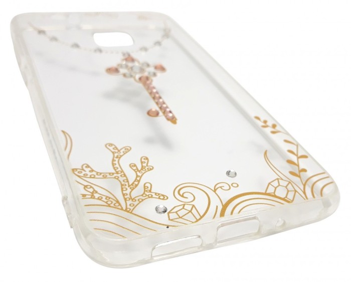 Husa silicon Vennus Art (model 3) transparent + auriu pentru Huawei P10 Lite