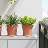 vidaXL Ghiveci rotund pentru flori 6 pcs Roșu cărămidă &Oslash; 19 x 16 cm 42020266