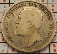 Suedia 1 coroana krona 1897 argint - km 760 - A007