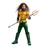 Costum Aquaman Deluxe cu muschi pentru copii 8-10 ani 128-140 cm