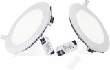 Cumpara ieftin Set 2 bucati Plafoniera LED de tavan incastrata, 9W, 810LM, ultra-subtire cu instalare rapida, 3000K alb cald, pentru dormitor, sufragerie, birou, hol