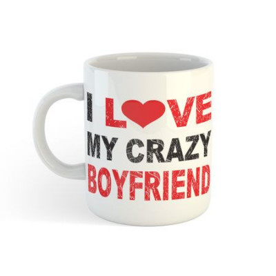 Cana personalizata I love my crazy boyfriend foto