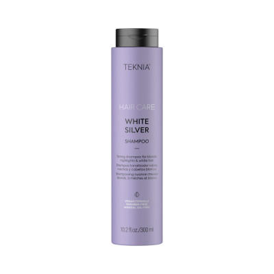 Sampon colorant pentru par blond, Lakme Teknia, White Silver Shampoo, 300ml foto