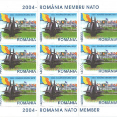 |Romania, LP 1633a/2004, 2004-Romania membra NATO, in coli mici de 9 timbre, MNH