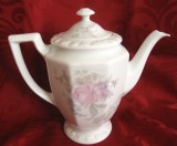CEAINIC CAFETIERA PORTELAN PHILIPP ROSENTHAL MODEL MARIA CU DECOR FLORAL ANUL 1945