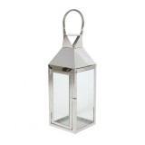 Felinar pentru gradina, inox, cu sticla, 15 x 14 x 40 cm