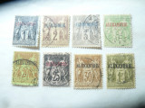 Serie mica Posta Franceza in Alexandria 1899 , 8 valori stampilate ,supratipar, Stampilat