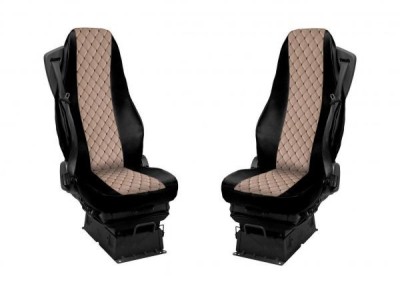 Huse pentru Volvo FH 2016-2020 EURO 6 Camioane Negru Bej Piele foto