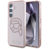 Husa pentru Samsung Galaxy S25 - Karl Lagerfeld IML Rhinestones Luxury (KLHCS25SHKHDCELP) - Pink Karl Head