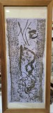 Compozitie - colagravura pe carton cu cerneala, Abstract