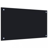 Gossi panou antistropi de bucatarie, negru 70x40 cm sticla securizata