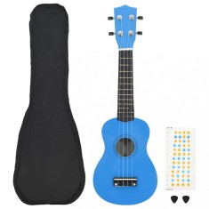 Set ukulele Soprano pentru copii, cu husă, bleu, 23&quot;