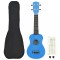 vidaXL Set ukulele Soprano pentru copii, cu husă, bleu, 21&quot; 70149